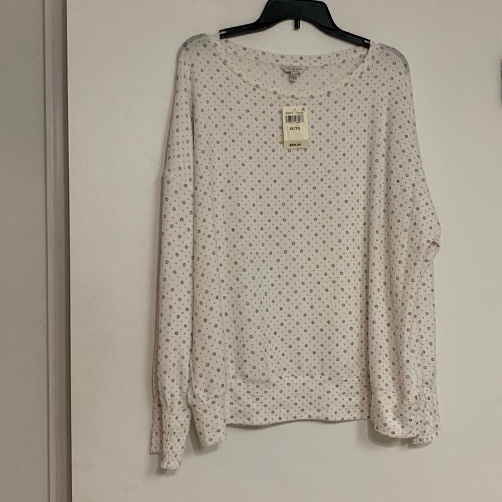 Long Sleeve Lucky Brand Pajama Top Size XL Band at Waist Cuffed at Wrist